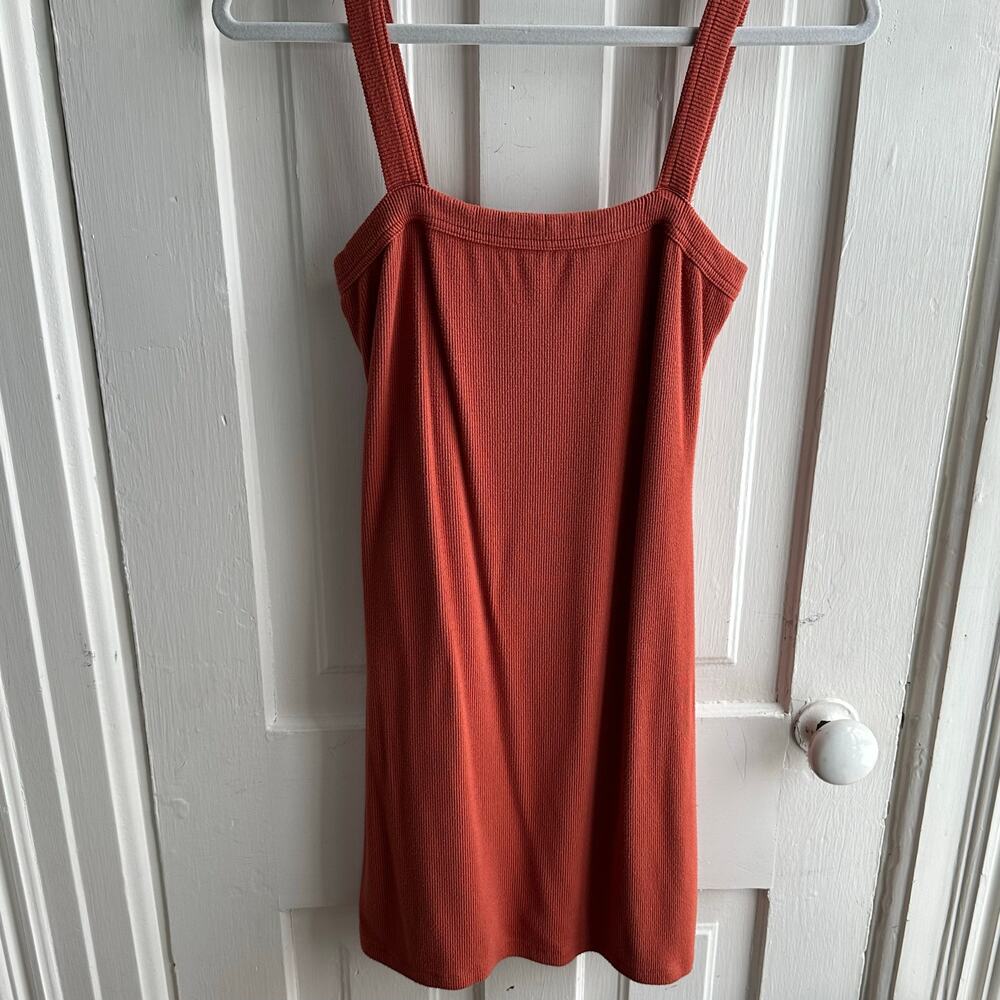 Privacy Please Rust Ribbed Mini Dress | Size S - Picture 2 of 7